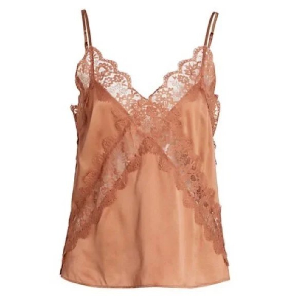 Cami‎ NYC Dana Lace Silk Camisole in Acorn Size XS
